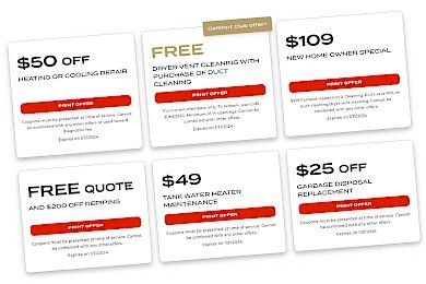 View our current special offers on plumbing services